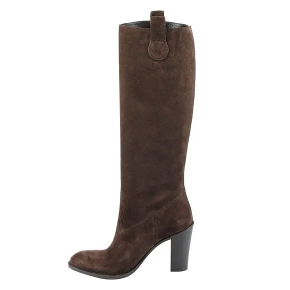Gucci Brown Leather Suede Tall Knee Boots - Picture 6 of 8